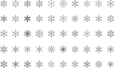 Snowflake snow freeze winter thin line outline icon. Snowflakes thin line icon set. Snowflake Simple Vector illustration