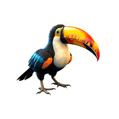 3D rendering of a toucan bird isolated on white background