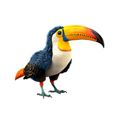 Illustration of a toucan on transparent background