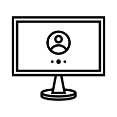 Video Call Icon. Video Call with Computer