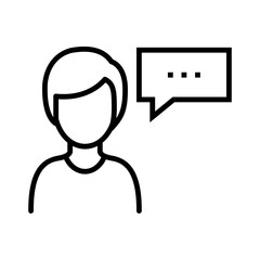 Talking Man icon. Icon of a Man giving a speech