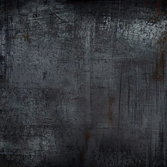 Grunge metal texture Close-up Dark gray and black tones Scratches and rusted areas Ideal for creating an industrial or edgy design
