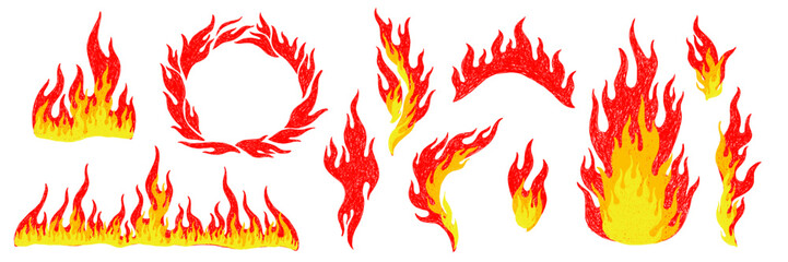 Y2k aesthetic fire flame stickers. Grunge pencil hand drawn elements. Vector illustration for collage, poster, banner.
 - Powered by Adobe
