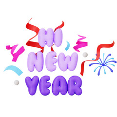 Happy new year 3d icon