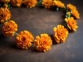 Fototapeta premium marigold flower garland for festival background