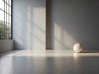 light from the window on the wall and floor. empty room