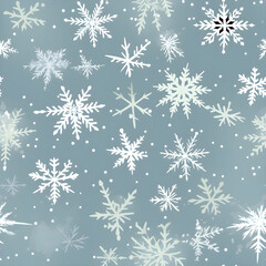 Naklejka na ściany i meble seamless pattern of delicate snowflakes