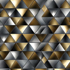seamless pattern of interlocking triangles in a metal