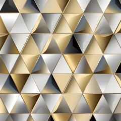 seamless pattern of interlocking triangles in a metal