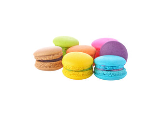Fototapeta na wymiar French colorful macarons transparent png
