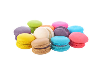 French colorful macarons transparent png