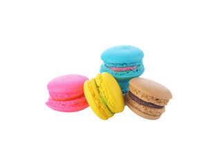 French colorful macarons transparent png