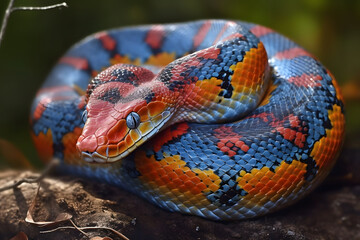 Obraz premium snake in the garden. 