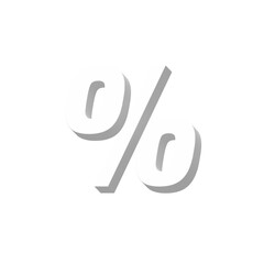 Percent symbol 3d style icon - obrazy, fototapety, plakaty