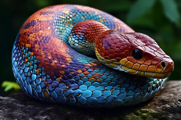 Fototapeta premium snake in the garden.