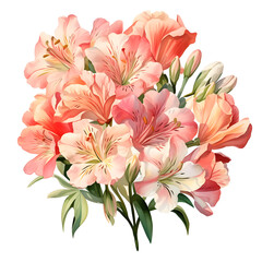 Obraz premium Alstroemeria, Flowers, Watercolor illustrations