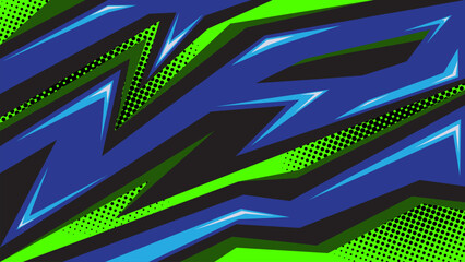 Abstract car sticker stripes with green background and halftone effects - obrazy, fototapety, plakaty