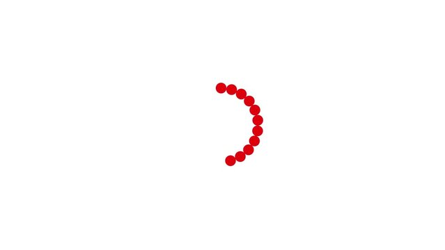 Circle loading bar icon with red dot animated on white background.