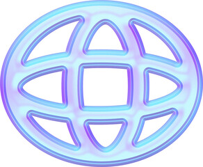 Y2k 3D globe shape decorative bright hologram