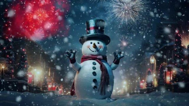 snowman on Christmas and New Year's Eve,  Generated with AI