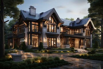 A detailed rendering of the residence of the house