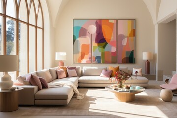 modern wall art in the living room