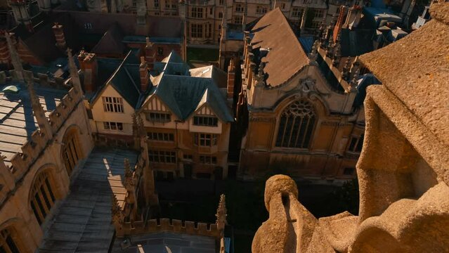 Aerial view of the Brasenose College, one of the constituent colleges of the University of Oxford founded in 1509. The University of Oxford is the oldest university in the English-speaking world