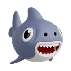 3D Illustration of Shark Animal Emoji