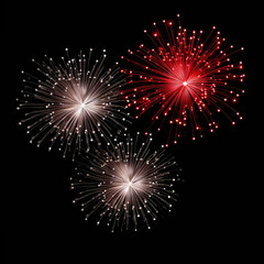 Fireworks isolated on black background. Big celebration. Festive celebrations and fireworks.