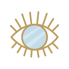 Vector eye mirror isolated. Scandinavian boho interior style.