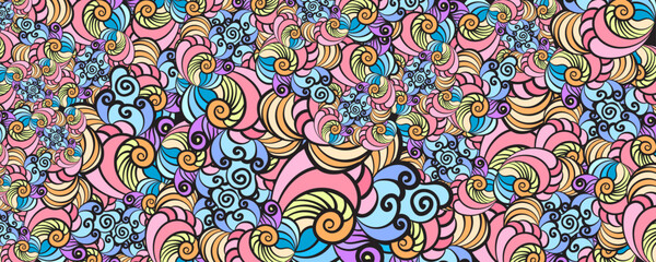 hand drawing pattern  Coral reefs vector illustration 