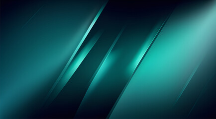 Naklejka premium This 3D rendering of a turquoise and black geometric background is a modern and futuristic image.