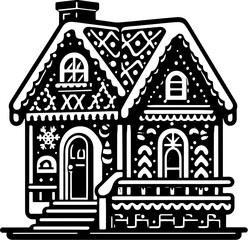Naklejka premium Gingerbread House Design 4
