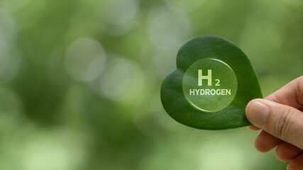 Clean hydrogen energy concept. Green Energy Hydrogen. Hydrogen's environmental friendliness and...