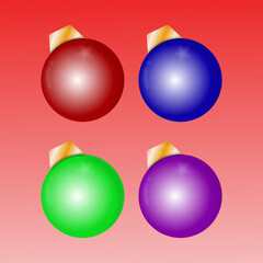 set of christmas baubles