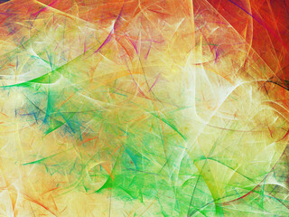 yellow and green abstract fractal background 3d rendering illustration