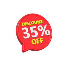 discount 35 percent off bubble 3d red color