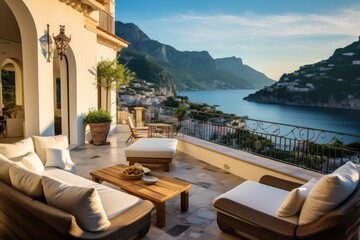 Luxurious Villa Nestled Along The Breathtaking Amalfi Coast Of Italy