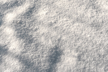 The rough surface of freshly fallen snow. Natural color and texture of snow