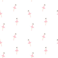 Ballerina vector seamless pattern, ballet background, wallpaper, print, textile, fabric, wrapping paper, packaging design © Marianna