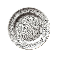 Fingerprint Plate Close-Up Isolated on Transparent or White Background, PNG