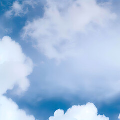 Obraz premium Soft and fluffy white clouds on a blue sky background Natural and calming Ideal for creating a serene and peaceful atmosphere in designs