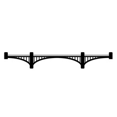 Arch bridge silhouette vector. City bridge silhouette can be used as icon, symbol or sign. Arch bridge icon vector for design of architecture, highway or city