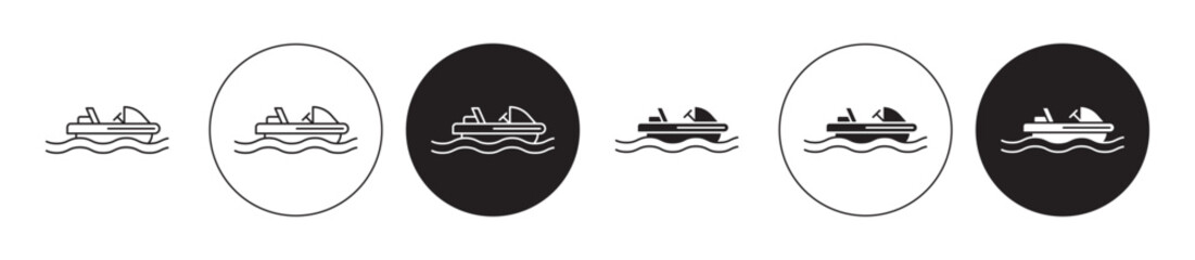 Pedalo line icon set. Pedal water boat symbol for ui designs. - obrazy, fototapety, plakaty