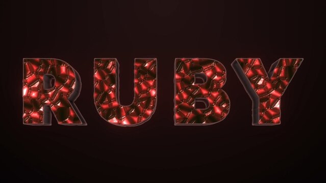 Ruby Gemstone Shiny Text Title Intro