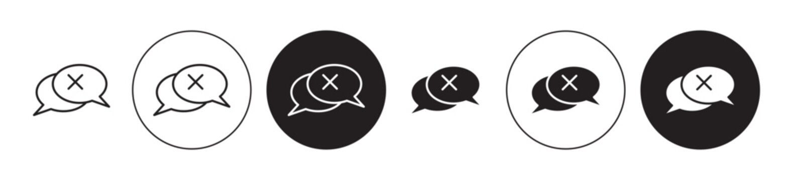 Disagreement line icon set. Dispute or conflict symbol. Communication disagree icon. Discussion miscommunication sign for ui designs.