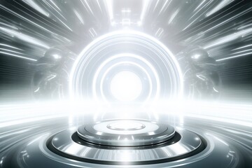 Fototapeta premium Abstract futuristic architecture background, Minimal technology white backdrop