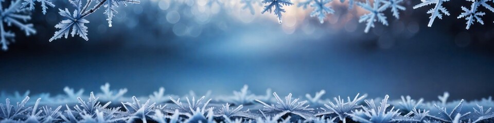 Abstract banner blurred winter background, place to insert text, background for your design 