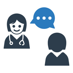 Doctor patient discussion icon