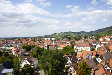 Fototapeta na wymiar Panorama von Oberkirch im Ortenaukreis (Schwarzwald)